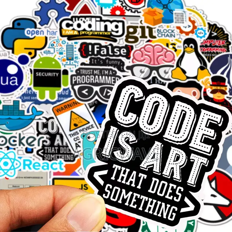 50pcs Cartoon Programmer Software Programming Language Sticker Set For