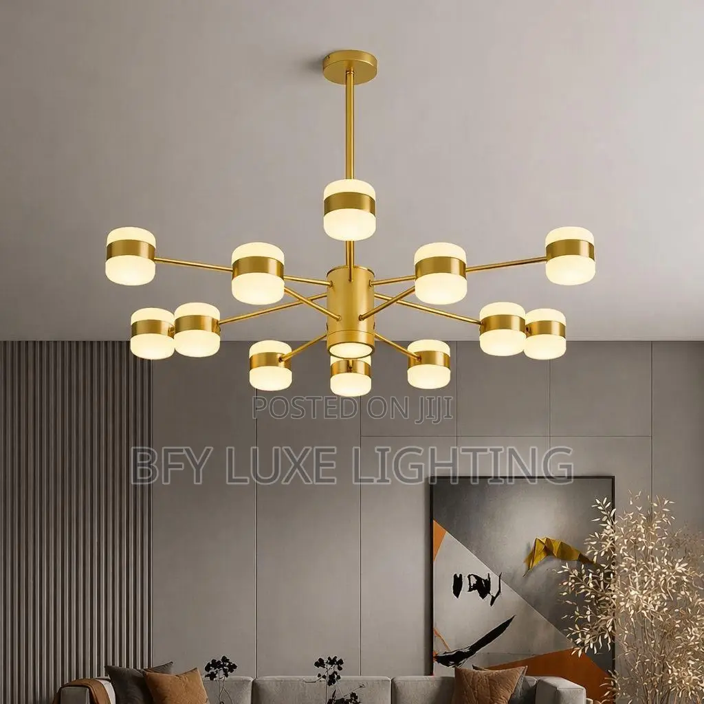 Modern Gold Molecular Chandelier - 12 Led Lights