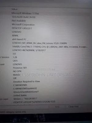Laptop Lenovo 16GB Intel Core i7 SSD 512GB