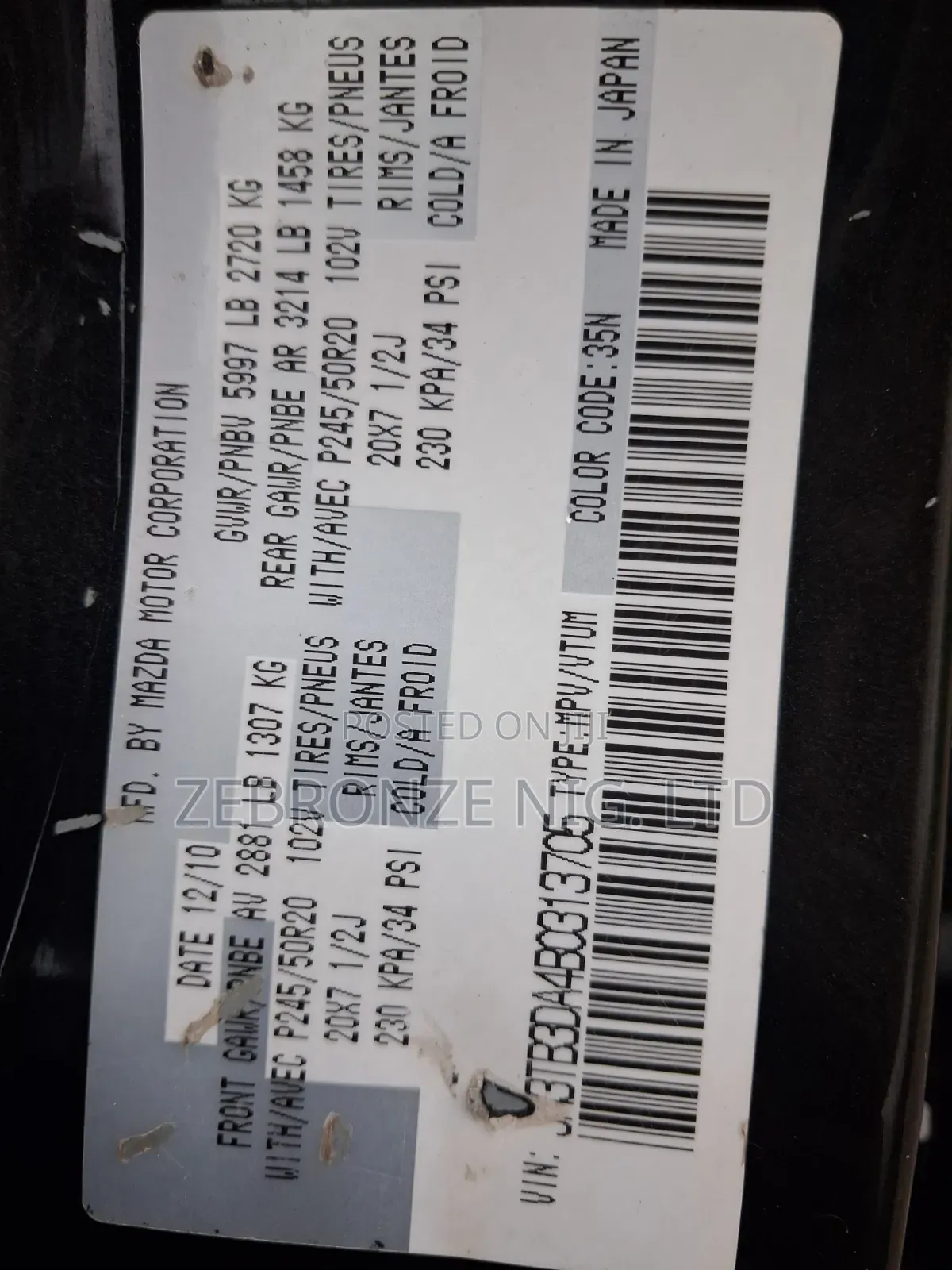 Mazda CX-9 2011 Black