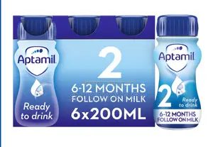 Aptamil 2 Follow On Milk Drink 6-12 Months 6 X 200ml