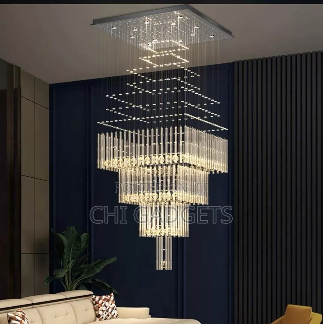 Modern Square Crystal Raindrop Chandelier