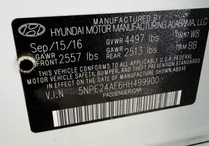 Hyundai Sonata SE 2017 White
