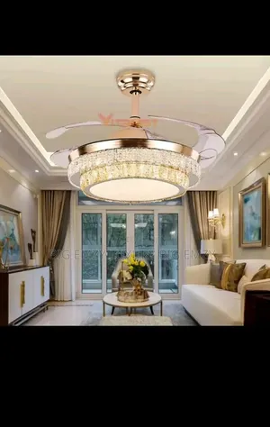 White and Gold Body Modern Fan Chandelier Lights