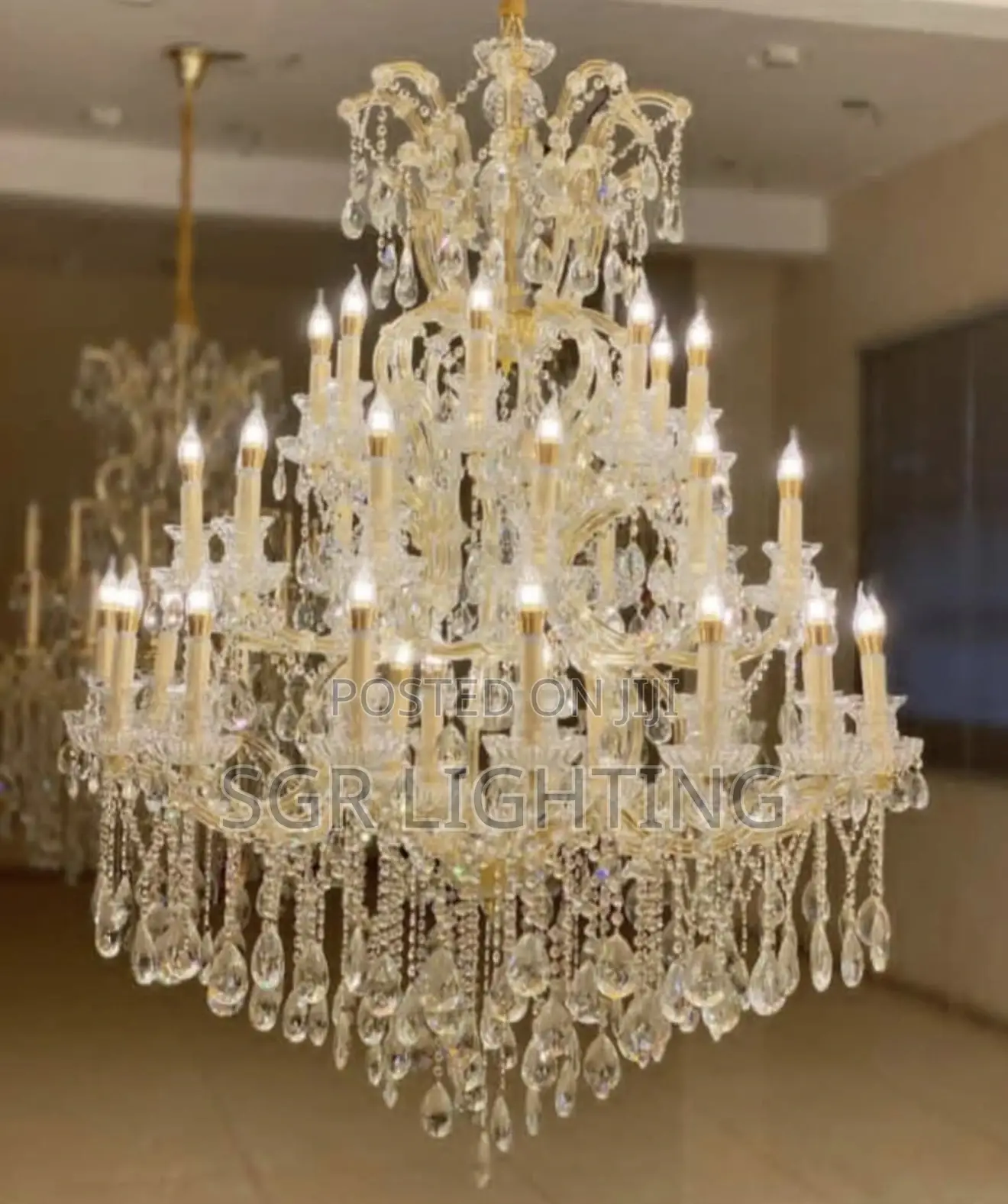 Large Staircase Hanging Chandeliers Lighting Gold for High Ceilings