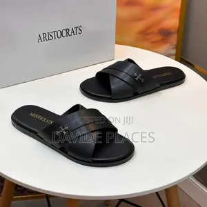 Quality Original Aristocrats Leather Slide Black