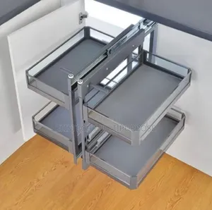 Premium 2-Tier Magic Corner Pull-Out Kitchen Cabinet Organizer