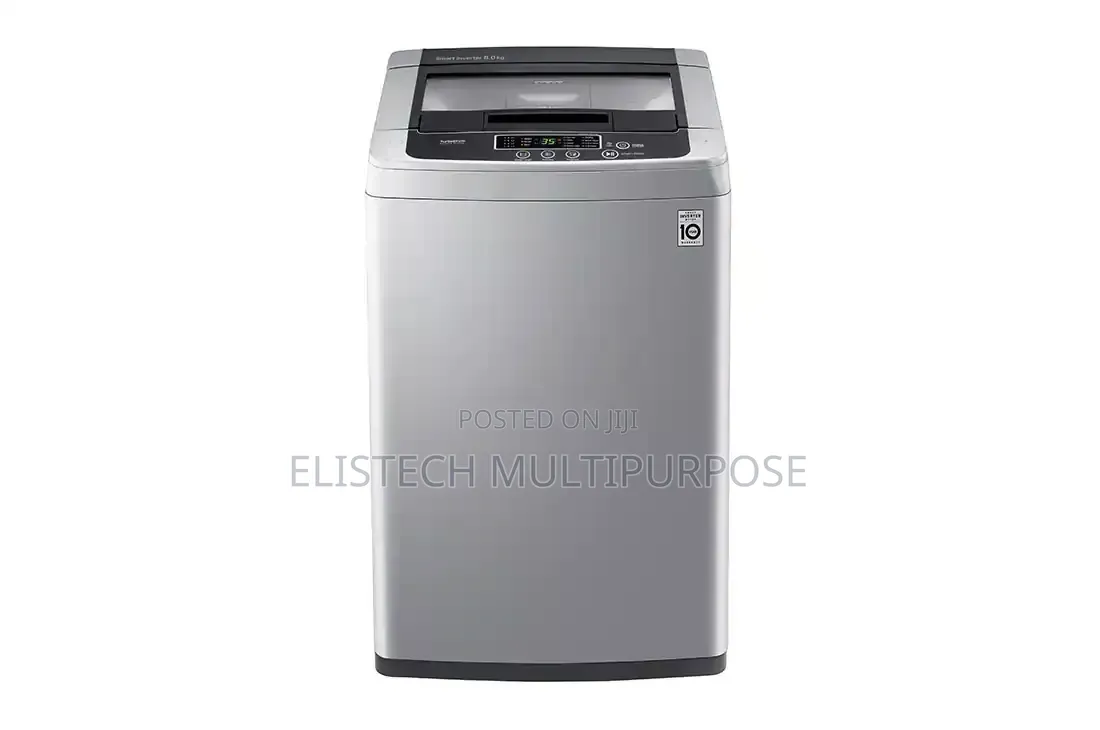 Silver Top-Loading Lg Smart Inverter Washing Machine