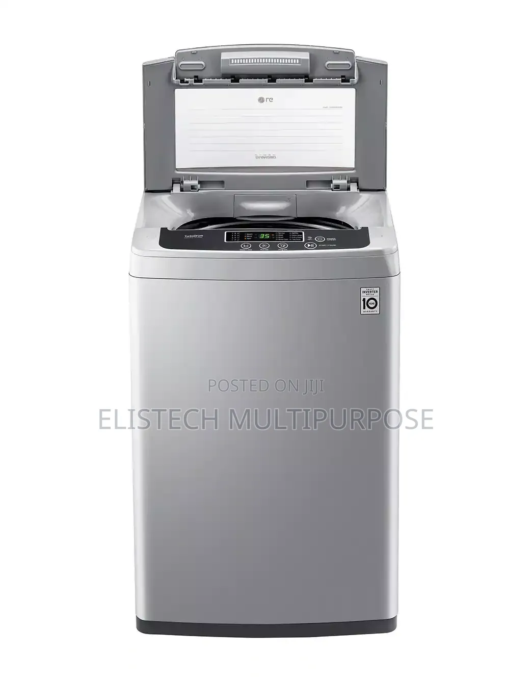 Silver Top-Loading Lg Smart Inverter Washing Machine