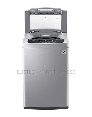 Silver Top-Loading Lg Smart Inverter Washing Machine