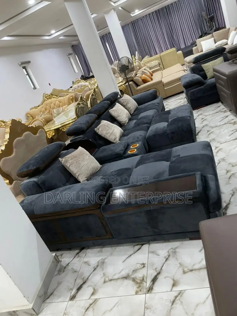 Modern Dark Grey Velvet Sectional Sofa