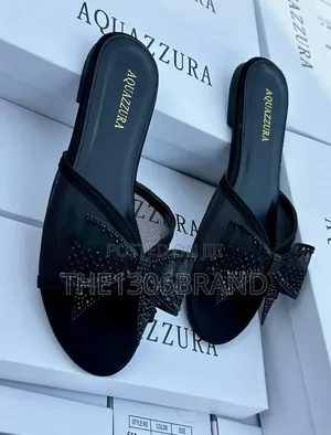Luxury Rhinestone Bow Flat Slippers for Women–Elegant Designer Slides