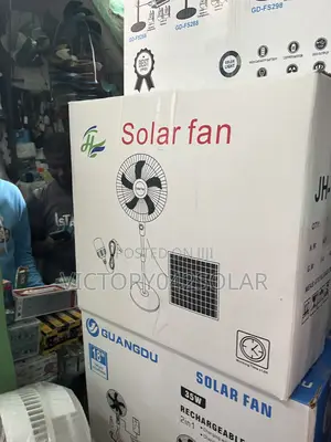 Solar Rechargeable Fan Available Dm