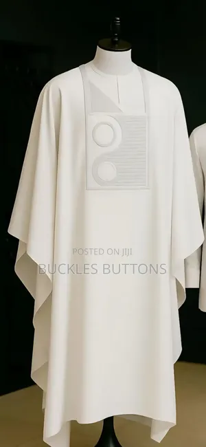 White Agbada Monogram Design