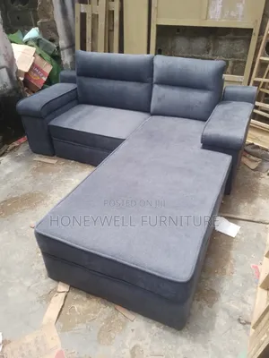 Gray Color L Shaped Four Seater Sofa