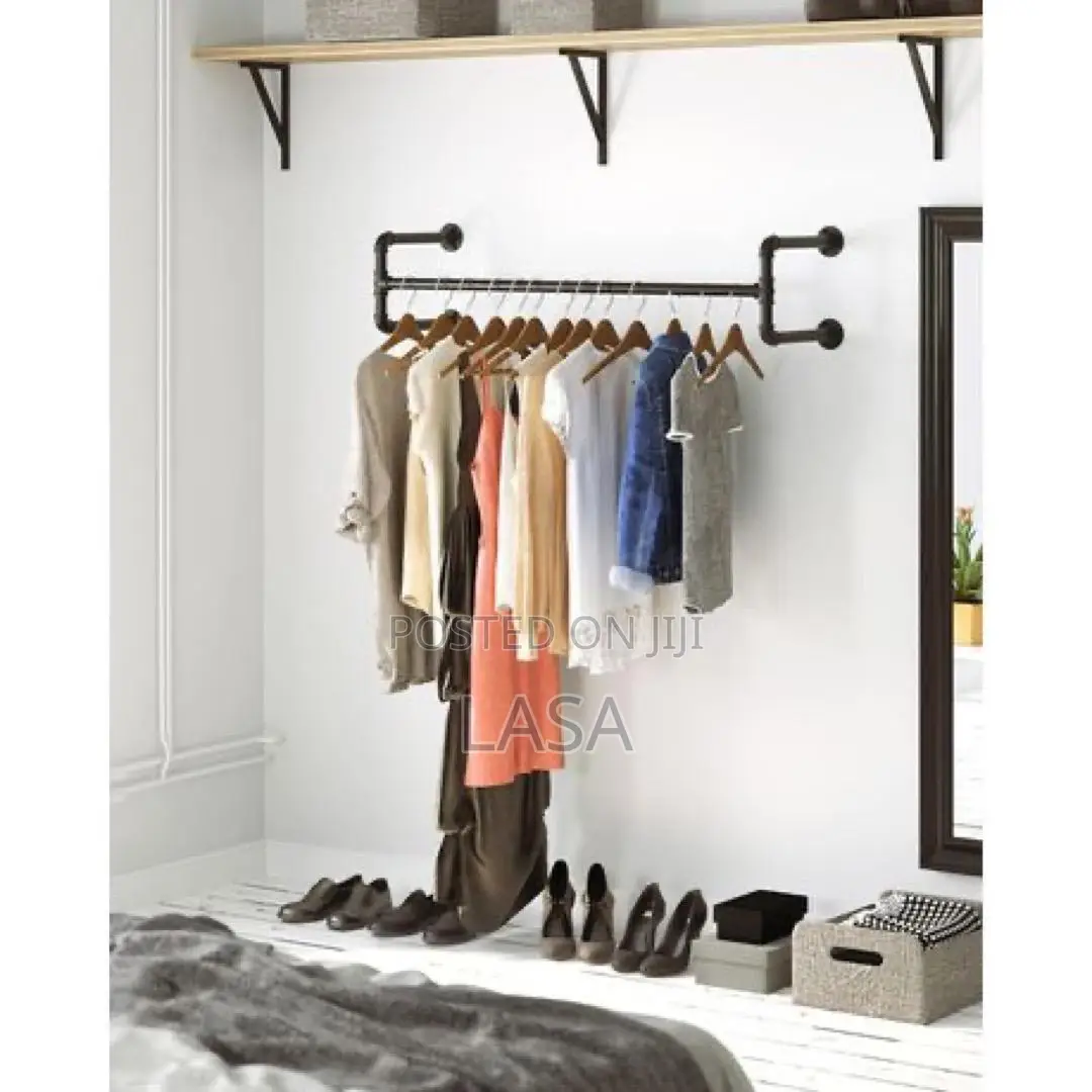 2-Pack Wall-Mounted Clothes Rail
