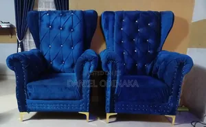 Royal Blue Chesterfield 7-Seater Sofa + Table - Emene Enugu`