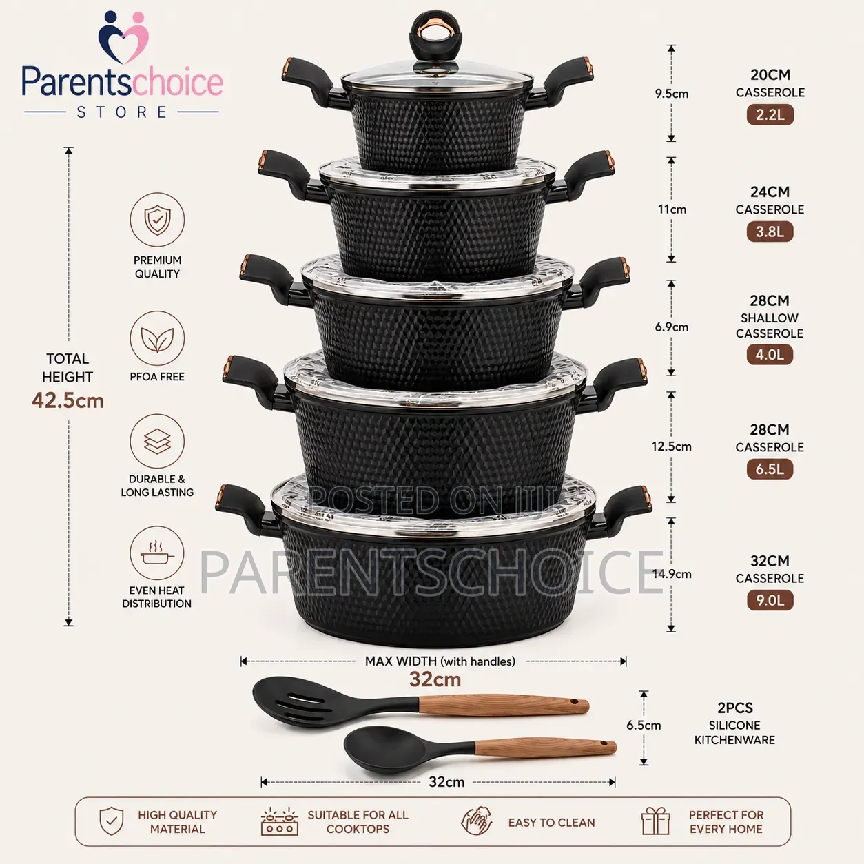 Osfe 1758 12pcs Granite Cookware Set