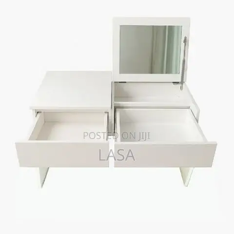 Compact Vanity Desk With Flip Mirror Storage Drawers