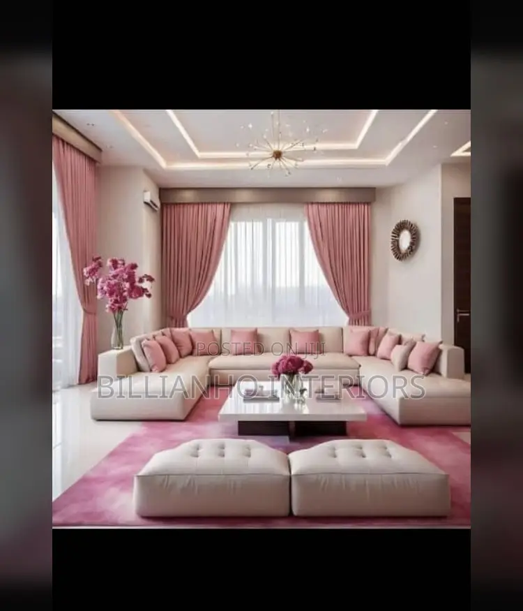 Deep Pink Turkish Curtains With Board