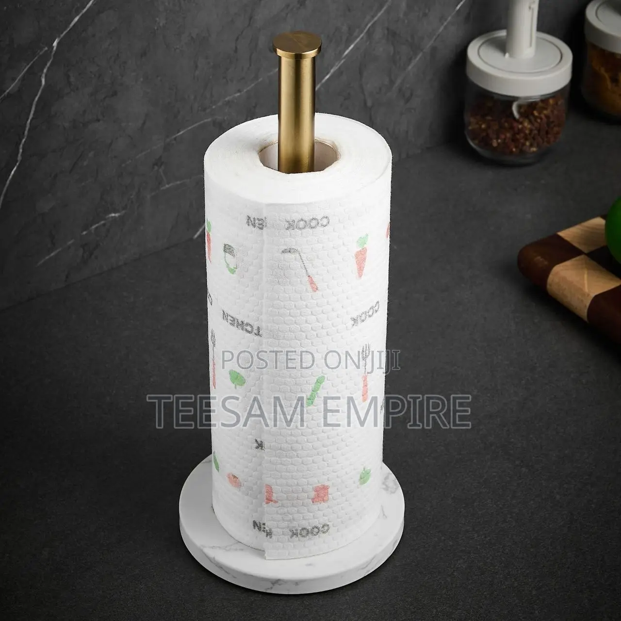 Luxury Gold Marble Base Kitchen Paper Holder