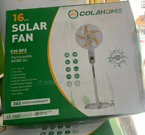 Colahome 16" Solar Standing Fan Ch-Sf3 – Ac/Dc Rechargeable
