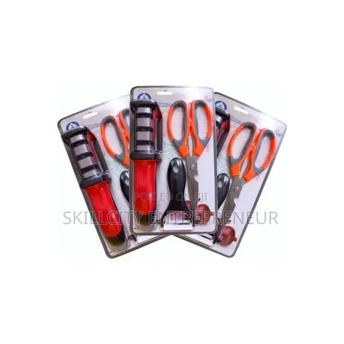 Kitchen Knife Sharpener, Scissors, and Peeler Set