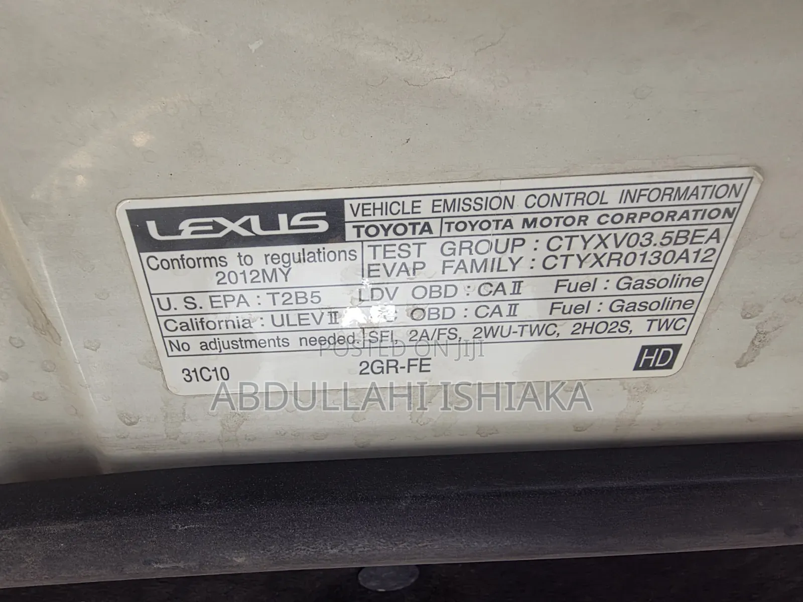 Lexus ES 2012 White