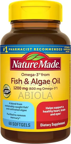 Nature Made Omega-3 Fish Algae Oil 1200mg - 60 Softgels
