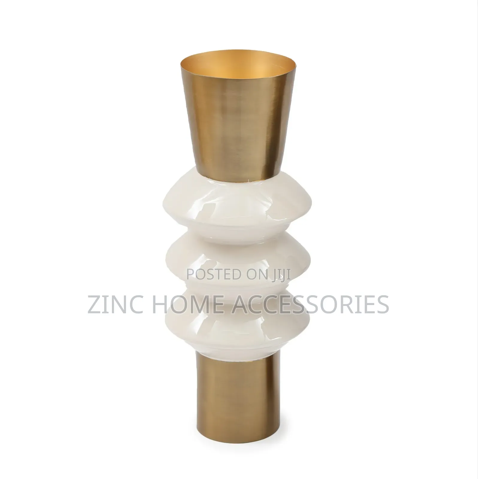 Gold and White Colour Vase