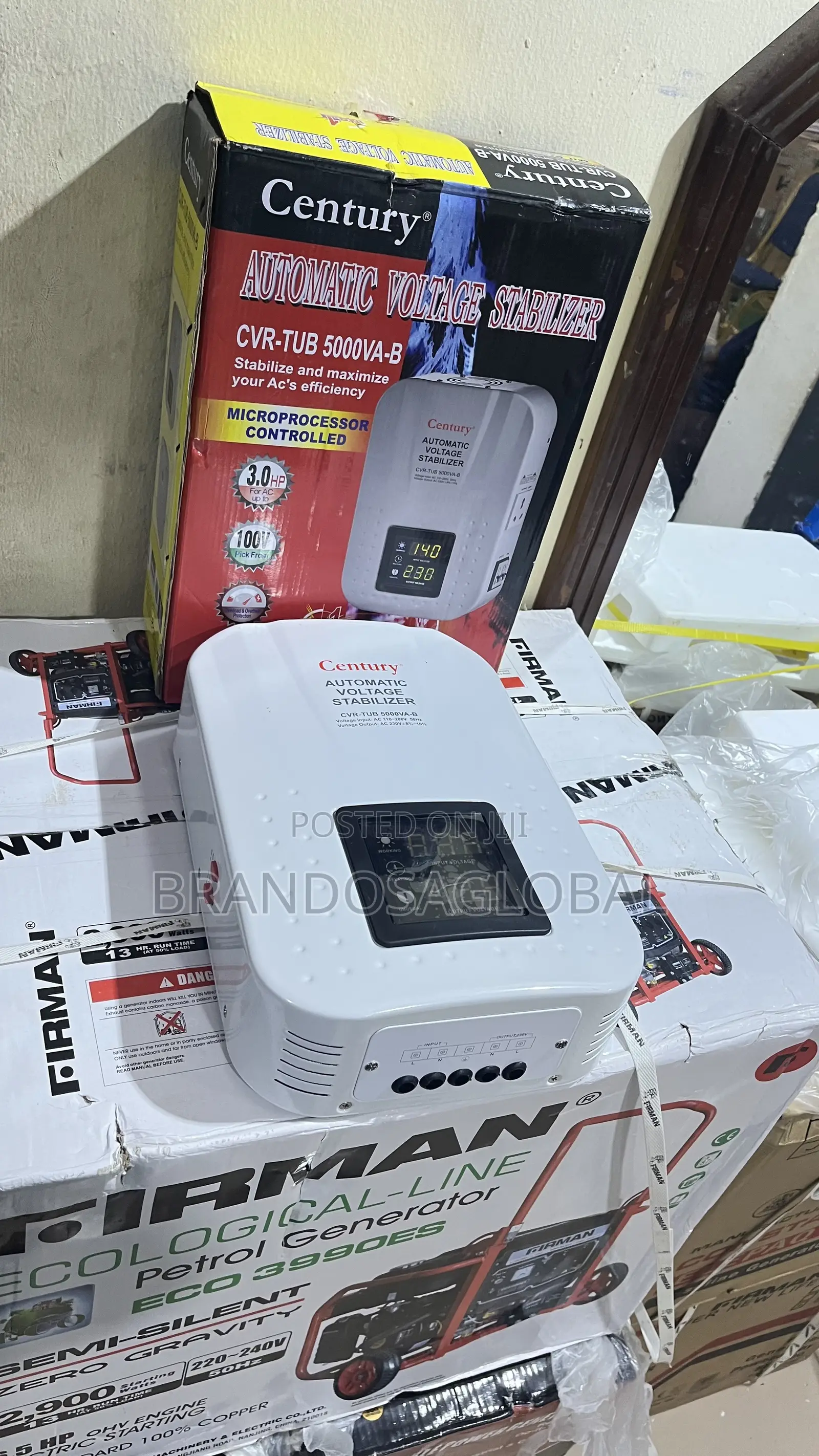 Century Stabilizer CVR-Tub-5000va-B–Strongautomatic Voltage Controller