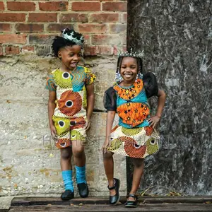 Two Print Ankara Girls Two Piece Set
