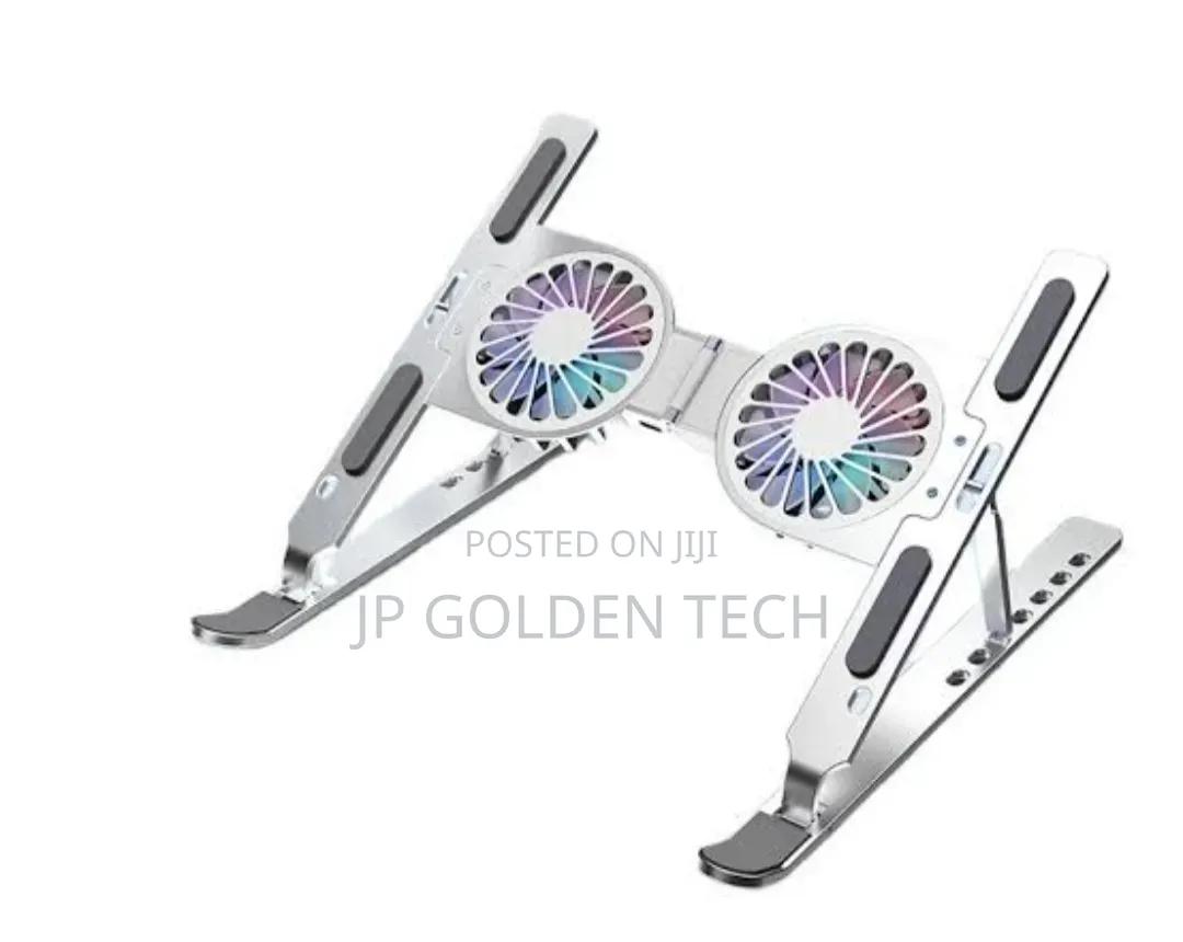 Aluminum Foldable Portable Laptop Stand With Dual Cooling Fans