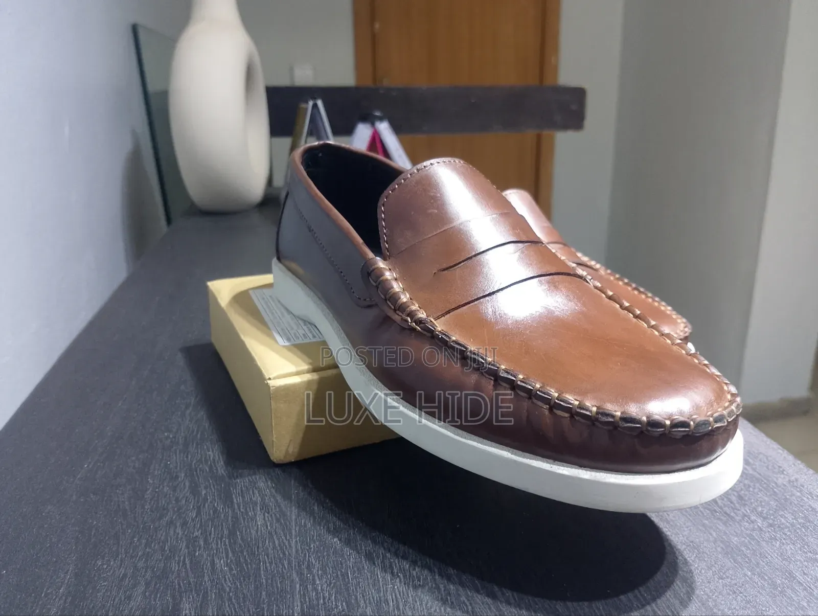 Brown Leather Loafers Shoe