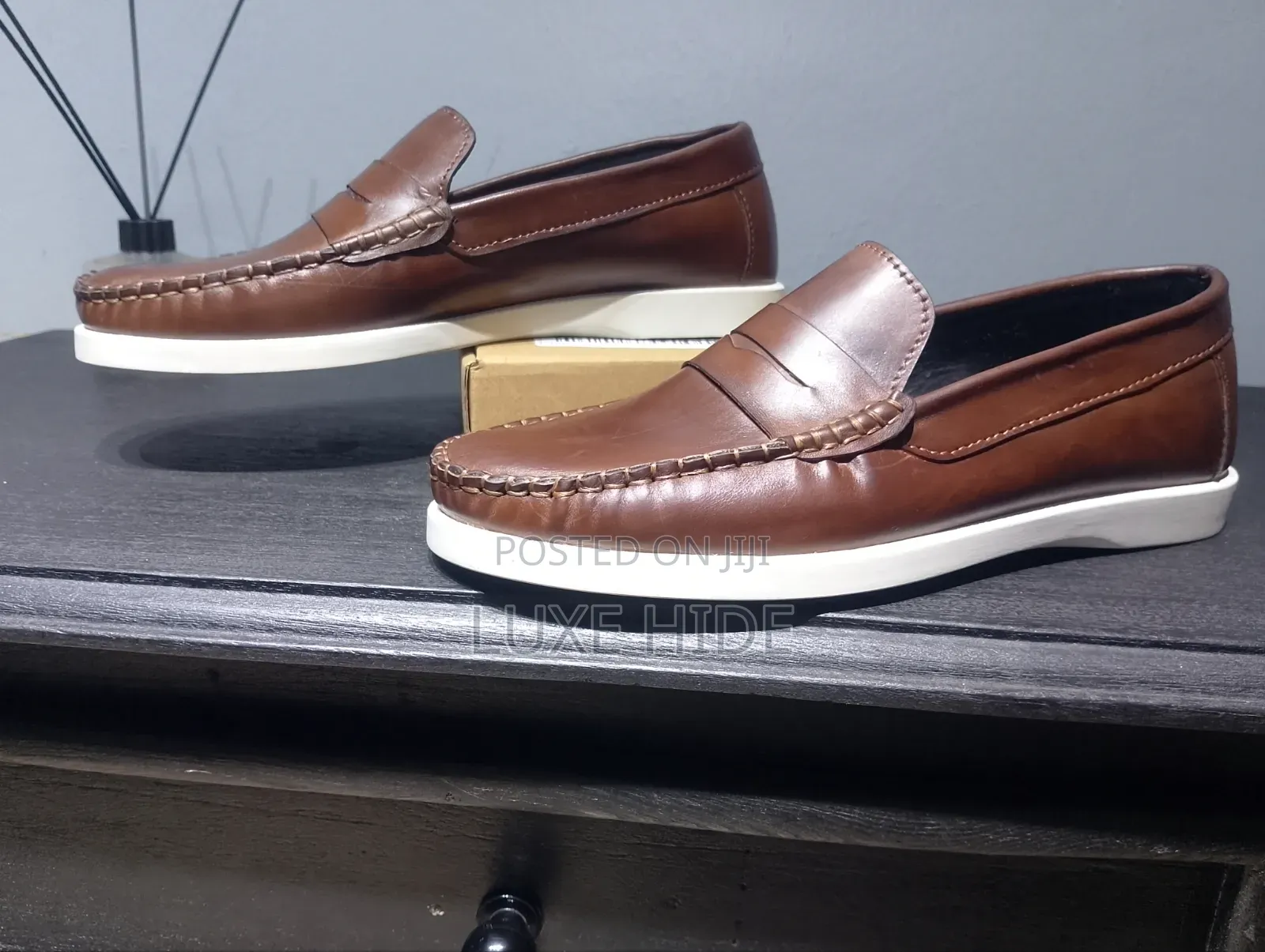 Brown Leather Loafers Shoe