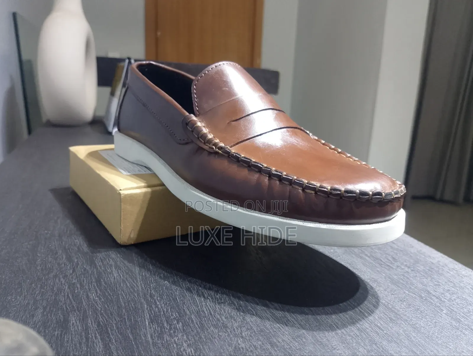 Brown Leather Loafers Shoe