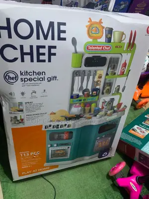 Larger Children Playing Home Kitchen