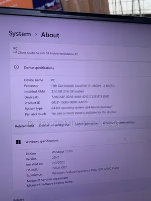 Laptop HP ZBook Studio 32GB Intel Core i7 SSD 512GB