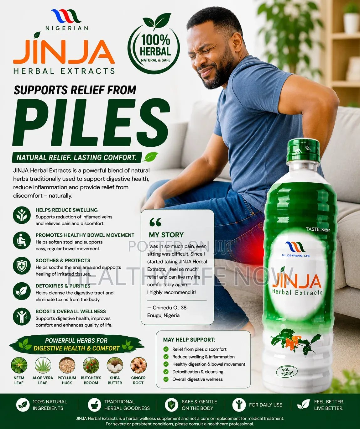 Jinja Support Relief and Treatment of Pile