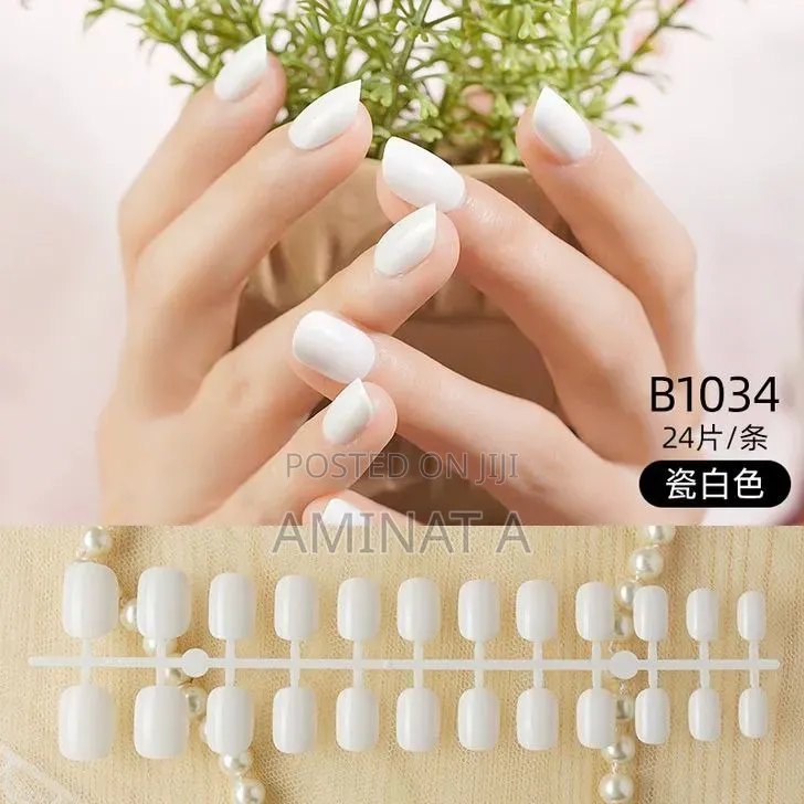 Glossy Coffin Drop Shaped Nails
