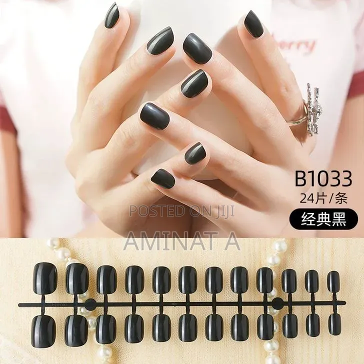 Glossy Coffin Drop Shaped Nails