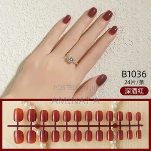 Glossy Coffin Drop Shaped Nails