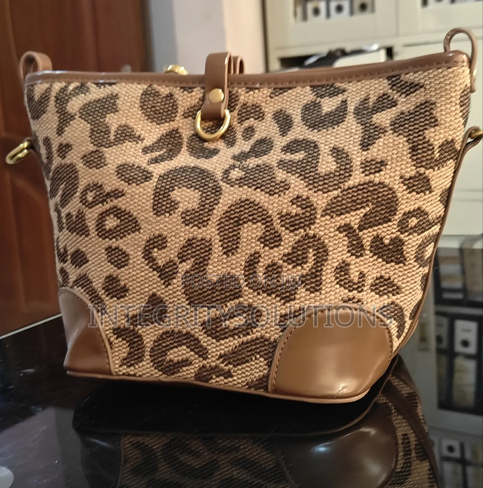 Leopard Print Bucket Bag