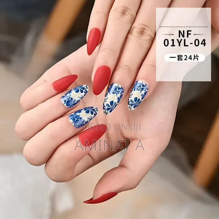 Multi Matte Press on Nails With Design and Free Kit