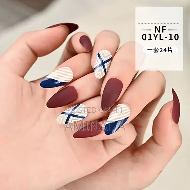 Multi Matte Press on Nails With Design and Free Kit