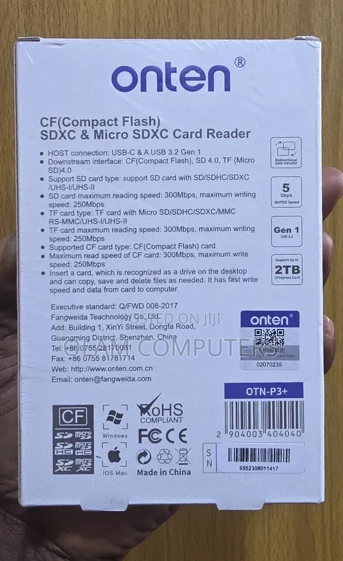 Onten 3-in-2 Cf and SDXC Micro SDXC Card Reader