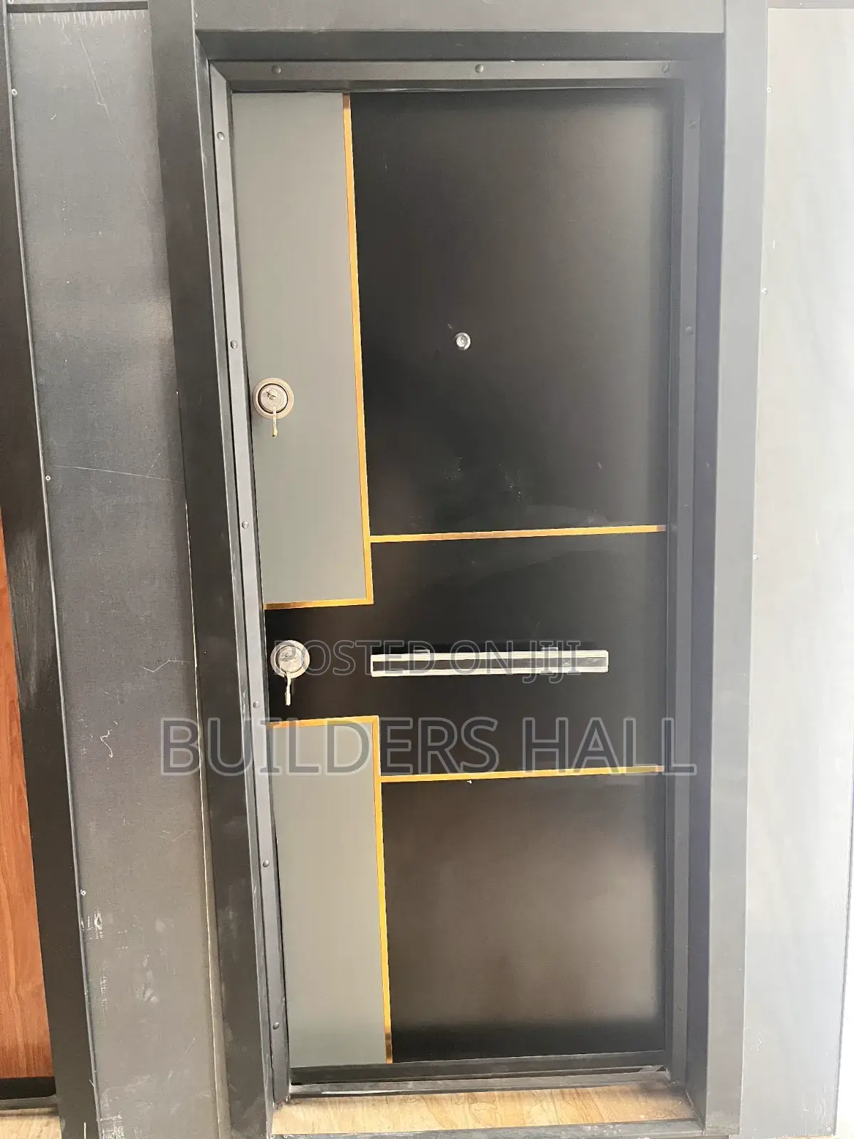 Steel Frame Turkish Door Black Gold Direct Supplier Builders Hall