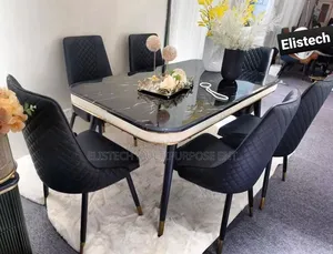 Executive Marble Top Dining Set With Six Chairs