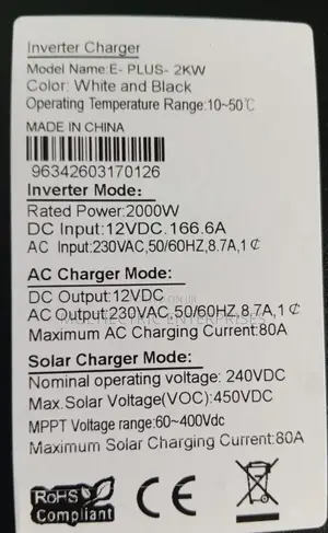 2kva Hybrid Inverter. E-Plus- 2kva 12v