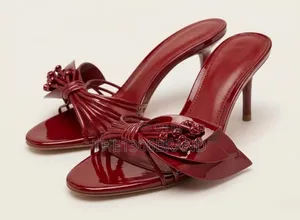 Luxury Floral Stiletto Mule Heels –Elegant Designer-Inspired Slip-On